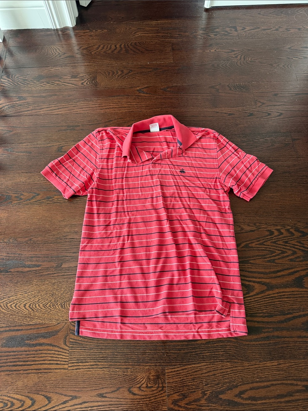 Brooks brothers Men's Short-Sleeve Red Striped Polo Shirt